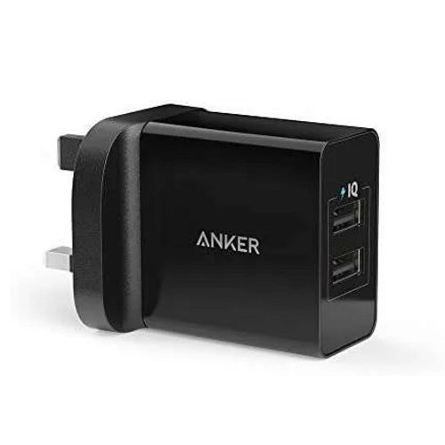Anker 24W 2 Port USB Wall Charger |A2021223| – BLACK & WHITE