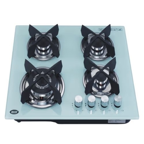 Nesta Glass Gas Hob QB4095T - White - deluxe.com.ng