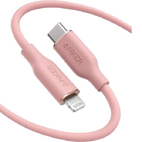 Anker |A8663051| PowerLine III Flow USB-C to Lightning Cable 6-ft - Pink - deluxe.com.ng