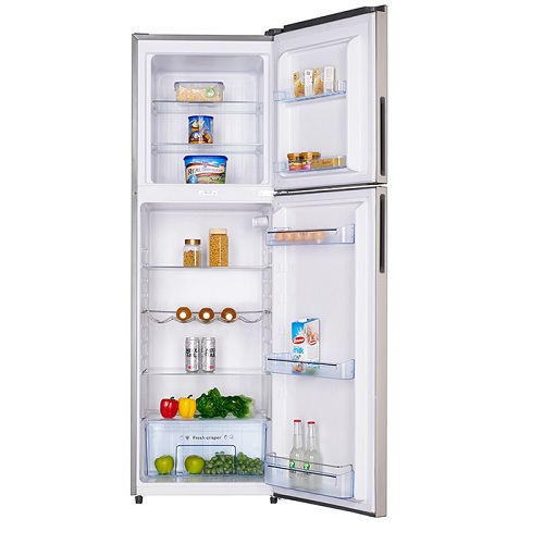 Haier Thermocool 355L Double door refrigerator HRF-355BLUX Silver - deluxe.com.ng