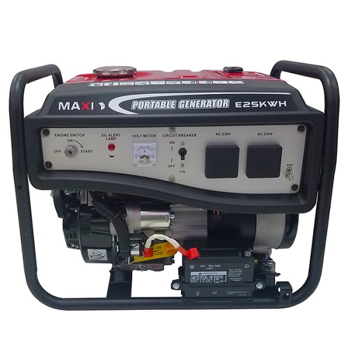 MAXI GENERATOR EK25|2KW|3.1 KVA | GASOLINE | BATTERY | OIL ALERT | 15L FUEL TANK | WHEELS | HANDLES - deluxe.com.ng