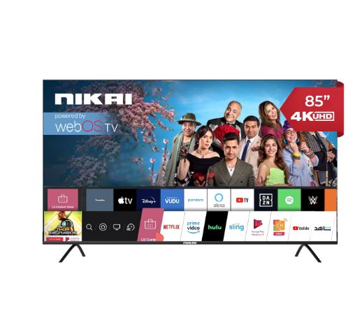 Nikai 85 Inch UHD LED WebOS Smart Tv Platinum Series, Magic Remote, Cinema Screen Design 4K Ultra HDR, Dolby Audio, Smart Voice Control, Apps YouTube, Netflix, Shahid – NIK85MEU4STN