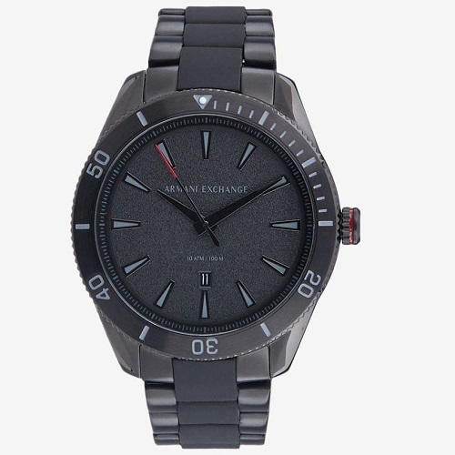 ARMANI EXCHANGE AX1826 MEN’S ENZO ANALOG BLACK CASE, BRACELET WATCH - deluxe.com.ng