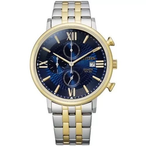 CITIZEN AN3616-75L MEN’S QUARTZ CHRONOGRAPH BLUE DIAL MULTI-DIAL STEEL WATCH - deluxe.com.ng