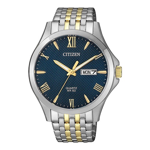 CITIZEN BF2024-50L MEN’S ANALOG BLUE DIAL TWO TONE STEEL WATCH - deluxe.com.ng