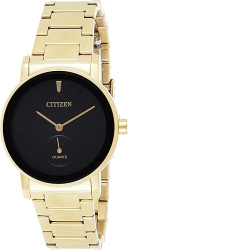 CITIZEN EQ9062-58E WOMEN’S QUARTZ BLACK DIAL GOLD WATCH - deluxe.com.ng