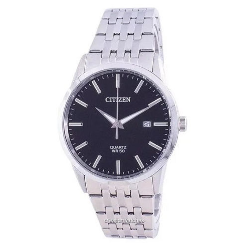 CITIZEN BI5000-87E MEN’S BLACK DIAL QUARTZ BRACELET WATCH - deluxe.com.ng