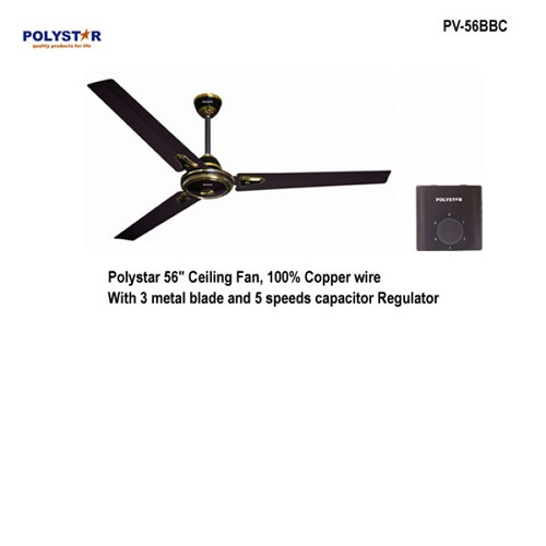 POLYSTAR 56 INCH CEILING FAN | PV-56BBC - deluxe.com.ng
