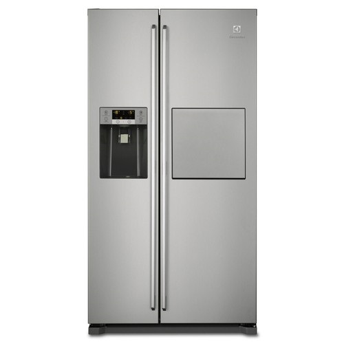 Electrolux Refrigerator | 91cm, 608 Litres, 178 Height, Electrolux EAL6142BOX Anti-fingerprint Fridge-Freezer, Side By Side Door In Stainless Steel Colour - deluxe.com.ng