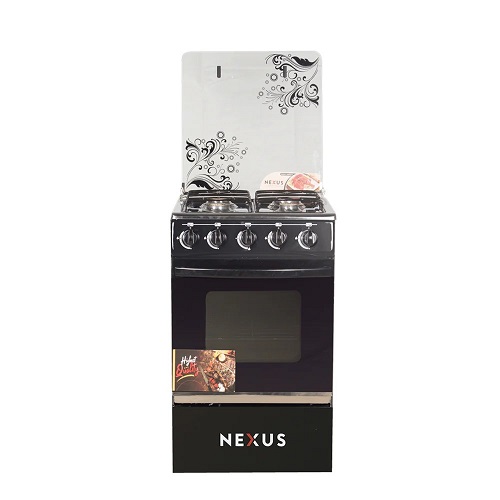 Nexus Gas Cooker Black (4+0) GCCR-NX-5055B- deluxe.com.ng