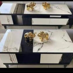 WHITE & BLACK MARBLE TOP CENTER TABLE (1530)