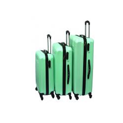 4 wheel ABS Woman Luggage Travel Bag Rolling Luggage (green)