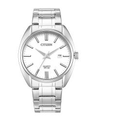 CITIZEN BI5100-58A MEN’S WHITE DIAL SILVER BRACELET QUARTZ DRESS WATCH - deluxe.com.ng