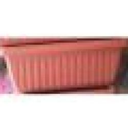 DARK ORANGE RECTANGULAR FLOWER POTS WITH VERTICAL LINES (PEGLO) - DELUXE.COM.NG