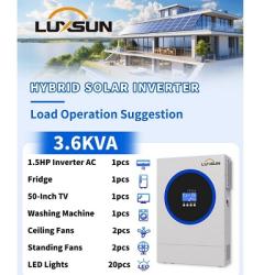 Luxsun 3.6KVA 24V Hybrid Solar Inverter – 100A MPPT