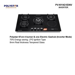 POLYSTAR 87CM (4+1) TEMPERED GLASS BUILT IN GAS HOB | PV-NY4G1E - deluxe.com.ng
