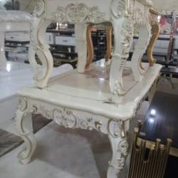 ROYAL CREAM & GOLD CENTER TABLE & SIDE STOOL(1530)