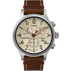 TIMEX TW4B04300 MEN’S EXPEDITION SCOUT CHRONOGRAPH LEATHER WATCH