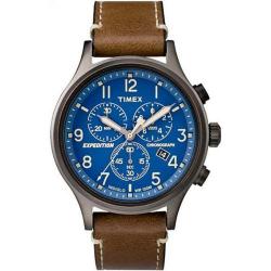 TIMEX T4B090 MEN’S EXPEDITION CHRONOGRAPH BLUE DIAL LEATHER WATCH