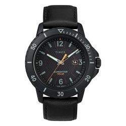  TIMEX T4B147 MEN’S EXPEDITION GALLATIN SOLAR BLACK LEATHER WATCH