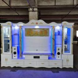 WHITE & BLUE LIGHTING TV STAND (1530)