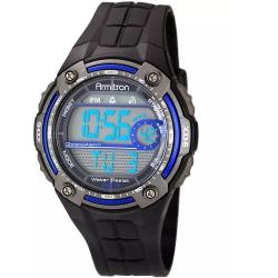 ARMITRON 40/8189BLU Men’s Black Digital Chronograph Sport Watch - deluxe.com.ng