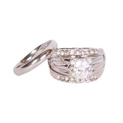Bold Detachable Couple Wedding Ring