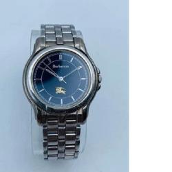 BURBERRY EXCLUSIVE DESIGNERS WRISTWATCH WITH NAVY BLUE RUBBER HANDS AND SILVER | BLACK SCREEN (SAWW) - deluxe.com.ng