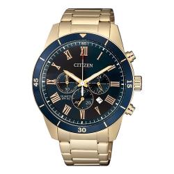 CITIZEN AN8169-58L MEN’S CHRONOGRAPH BLUE DIAL ROSE GOLD BRACELET WATCH - deluxe.com.ng