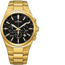 CITIZEN MEN’S AN8173-51E QUARTZ CHRONOGRAPH WITH GOLD-TONE STAINLESS STEEL BRACELET WATCH - deluxe.com.ng