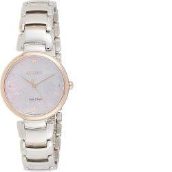 CITIZEN EM0854-89Y WOMEN’S ECO-DRIVE MOTHER OF PEARL DIAL TWO-TONE BRACELET WATCH - deluxe.com.ng