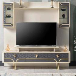 CREAM & GREY TV STAND (1530)