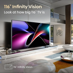 Hisense TV ULED 116 Inch UX 4K Smart RGB-Mini LED Television - Deluxe.com.ng