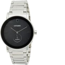 CITIZEN BE9180-52E MEN’S ANALOG BLACK DIAL SILVER BRACELET WATCH - deluxe.com.ng
