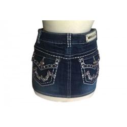 Denim Crystal Mini Skir