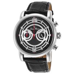 Lucien Piccard LP-14084-01 Men’s Morano Black Genuine Leather Watch 