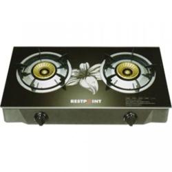 Restpoint TWO GAS COPPER BURNER WITH STRONG TEMPERED GLASS PANEL | RC-26TBS   - deluxe.com.ng 