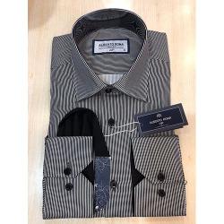 ALBERTO ROMA EXQUISITE GREY STRIPPED LONG SLEEVE SHIRT | AVAILABLE IN ALL SIZES (SWNL) (N) - deluxe.com.ng 