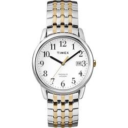 Timex T2P295 Men’s Easy to Read White Dial Two Tone Stainless Steel Expansion Band wih a Date Wind 