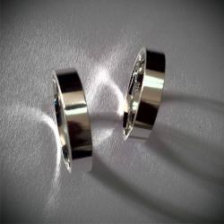 Plain sterling silver couple matching band