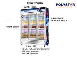 Polystar 1,055 Litres Triple Door Showcase Fridge | PV-SC1275DD3L - deluxe.com.ng