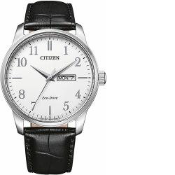 CITIZEN BM8550-14A MEN’S ECO-DRIVE WHITE DIAL BLACK LEATHER WATCH - deluxe.com.ng