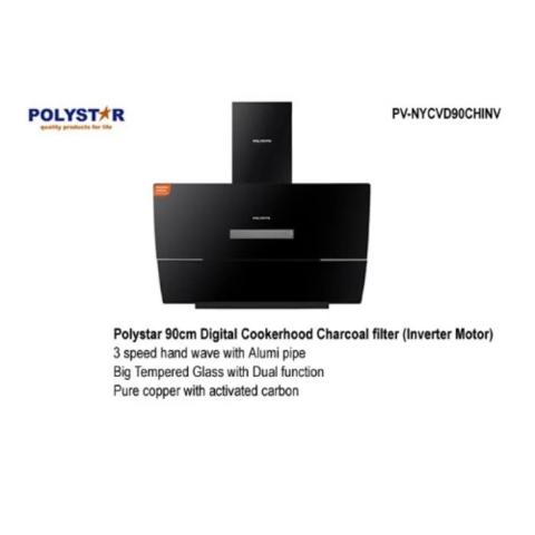Polystar 90cm Cooker Hood with Digital Touch Display | PV-NYCVD90CHINV - deluxe.com.ng
