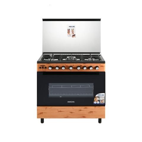 Bruhm 90 x 60 Gas cooker | BGC-9650IN (Wooden Finish) - deluxe.com.ng