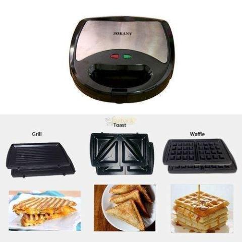 Sokany | Sandwich Maker 3 In 1 Toaster/Waffle/Grill- deluxe.com.ng