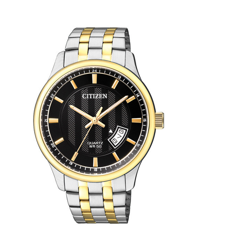 CITIZEN BI1054-80E MEN’S ANALOG BLACK DIAL TWO-TONE BRACELET MEDIUM WATCH - deluxe.com.ng